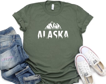 Alaska Shirt, Alaska Gift, Alaska Tshirt, Vacation Shirt, State Shirt, Alaska T-shirt, Alaska Tee, Mountain Shirt, Alaska Vacation Tshirt