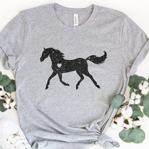 Horse Glitter Shirt, Horse Lover Shirt, Horse Kid Shirt, Horse Girl Shirt, Horse Lover Gift, Farmer Shirt, Equestrian  Shirt, Horse T Shirt