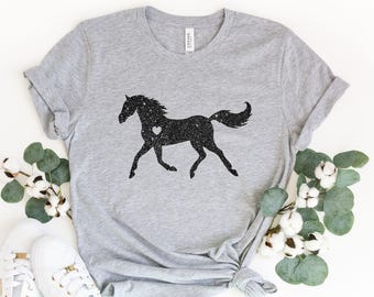 Horse Glitter Shirt, Horse Lover Shirt, Horse Kid Shirt, Horse Girl Shirt, Horse Lover Gift, Farmer Shirt, Equestrian  Shirt, Horse T Shirt