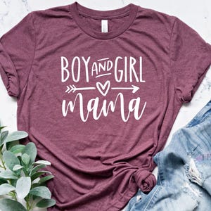 Boy And Girl Mama Shirt, Mama Shirt, Gift For Mom, Mothers Day Gift, Mothers Day Shirt immagine 2