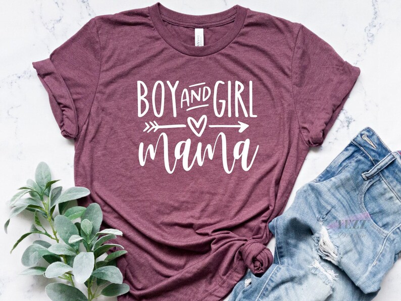 Boy And Girl Mama Shirt, Mama Shirt, Gift For Mom, Mothers Day Gift, Mothers Day Shirt immagine 2