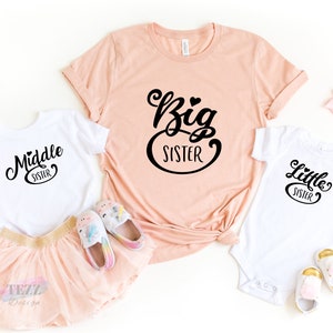 Big Sister Shirt, Little Sister Shirt, Middle Sister Shirt, Big Sister Outfit, Big Sis Shirt, Sister Announcement, Big Sister Gift