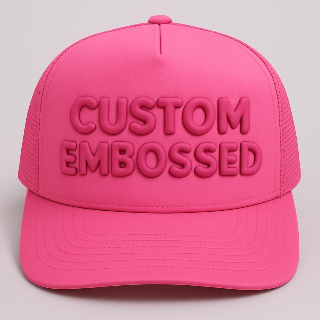 Custom Raised Letter Trucker Hat – Puff Print Mesh Back Cap ...
