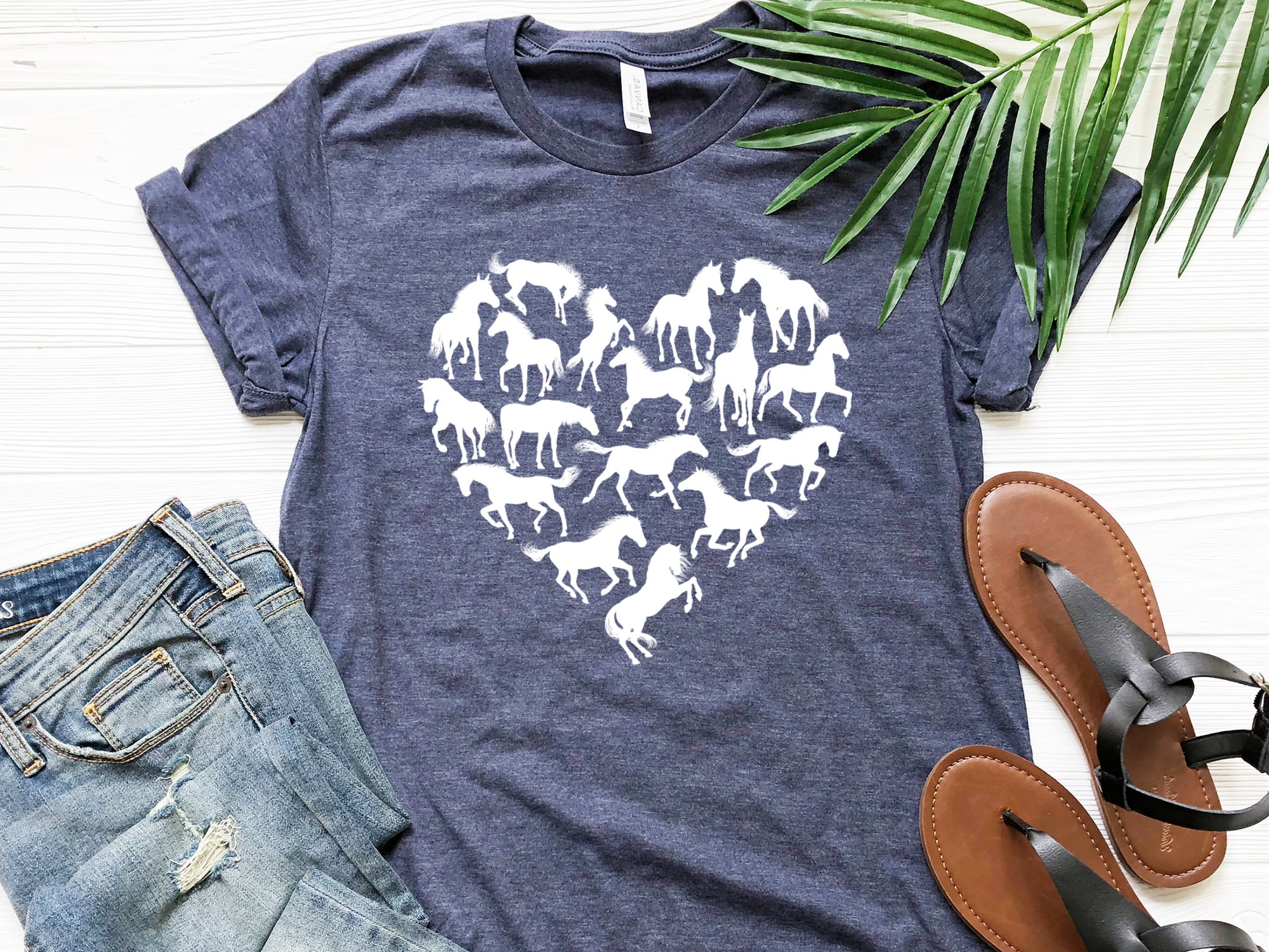 Horse Heart Shirt, Horse Lover Tee, Horses Heart T-Shirt, Horse Lover Gift, Horse Silhouette Shirt, Equestrian Tee, Gift For Horse Owner