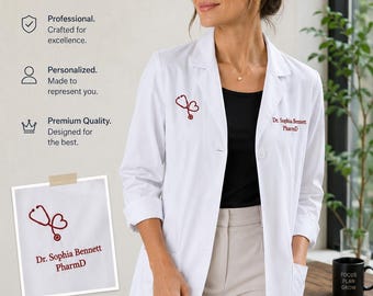 Custom Embroidered Lab Coat: Personalized Name & Logo