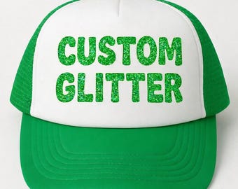 Custom Glitter Trucker Hat: Personalized Design - Breathable Mesh Back