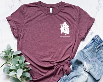 Listen To Your Heart Shirt, Anatomical Heart Tee, Pocket Anatomical Heart Shirt, Anatomy Shirt, Gift For Nurse