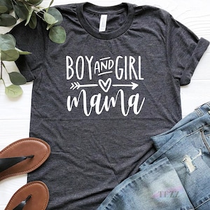 Boy And Girl Mama Shirt, Mama Shirt, Gift For Mom, Mothers Day Gift, Mothers Day Shirt immagine 1