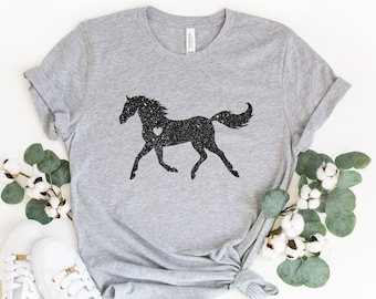 Horse Glitter Shirt, Horse Lover Shirt, Horse Kid Shirt, Horse Girl Shirt, Horse Lover Gift, Farmer Shirt, Equestrian  Shirt, Horse T Shirt