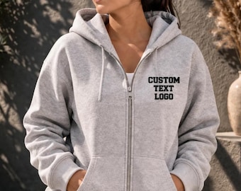 Personalized Zip Hoodie: Custom Logo Full Zip Sweatshirt