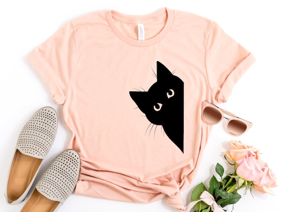 Black Cat Shirt Cat Lover Shirt Cat Lover Gift Cats Hiding | Etsy