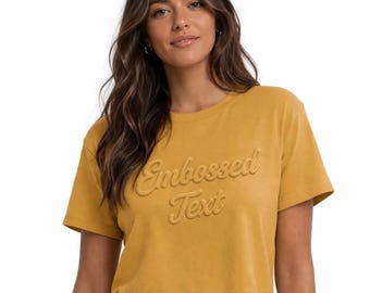 Custom Embossed Crop Top, Puff Print Bachelorette Party Shirt, Personalized Raised Text Tee, Trendy Summer Fit, Bridesmaid Gift