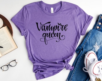 Camisa de reina vampiro, camiseta de mujer vampiro, camiseta de Halloween, camiseta de terror, camiseta espeluznante