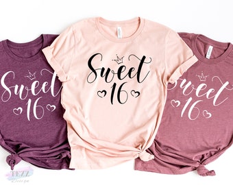 Sweet 16 Shirt, 16th Birthday Shirt, Birthday Shirt, 16th Birthday Gift, Sweet Sixteen Shirt, Sweet 16 T shirt