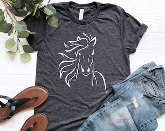 Horse Shirt, Horse Silhouette Shirt, Horse Lover, equestrian shirt, Horse Girl Shirt, Horse mom shirt, Gift for horse owner