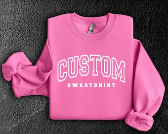 Custom Sweatshirt – Personalized, Oversized, Vintage-Inspired, Retro College Letters, Cozy & Stylish Pullover for Adults
