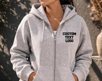 Personalized Zip Hoodie: Custom Logo Full Zip Sweatshirt