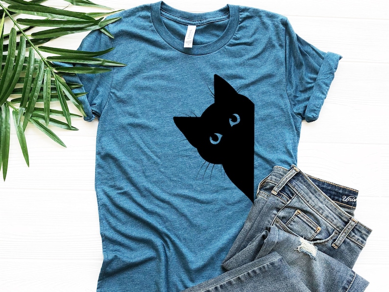 Black Cat Shirt Cat Lover Shirt Cat Lover Gift Cats Hiding Etsy