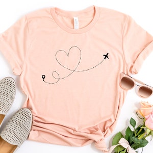 Heart Plane Shirt, Travel Shirt, Vacation Shirt, Road Trip Shirt, Travel Lover Gift, Time Travel T Shirt, Travel Crew Tshirt