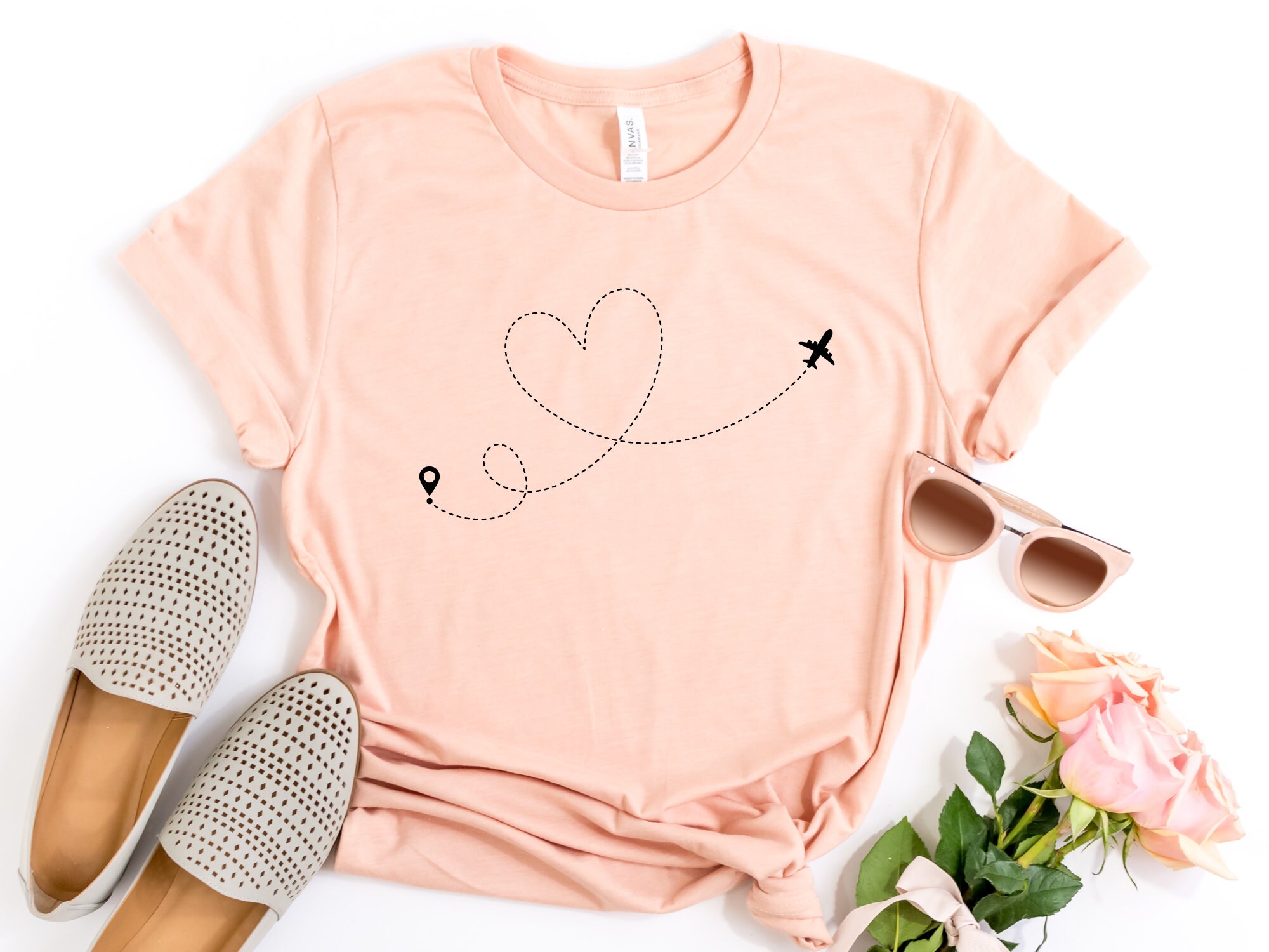 Heart Plane Shirt, Travel Shirt, Vacation Shirt, Road Trip Shirt, Travel Lover Gift, Time Travel T Shirt, Travel Crew Tshirt