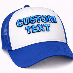 Custom Trucker Hat: 3D Metallic Glitter Puff Print, Breathable Mesh Back
