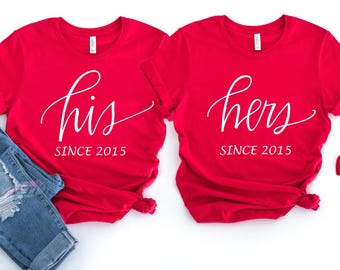 His Hers Shirts, Matching Shirts, Anniversary Gift, Valentines Day Shirt, Couples Shirts, His And Hers Shirt, Matching Couple