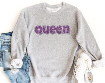 Personalized Glitter Sweatshirt: Custom Text Sparkle - Unisex Fit