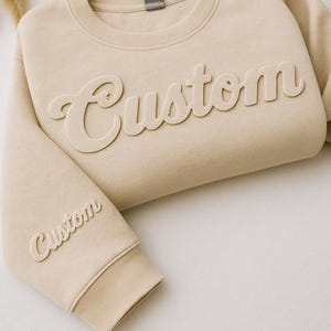 Raised Puff Letter Sweatshirt - Custom Text Crewneck, Personalized Embossed Pullover, 3D print Hoodie, Unique Cozy Gift Idea for All