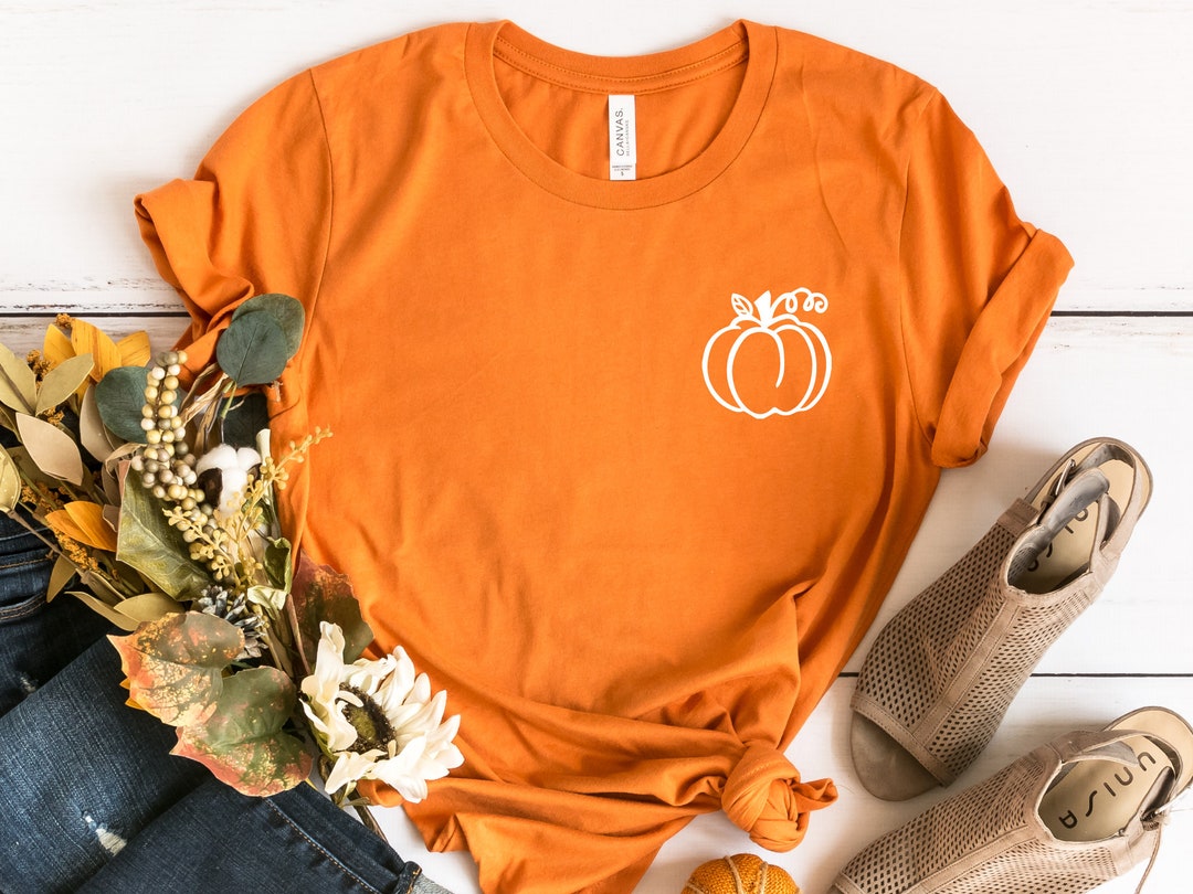 Niashot Women's Fall V-Neck Thanksgiving & Halloween Shirt – Cozy Pull-On Top In Orange (Size S)