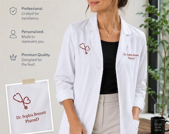 Custom Embroidered Lab Coat: Personalized Name & Logo