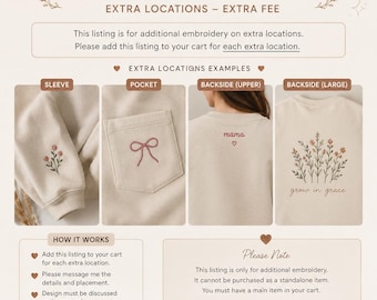 Additional Embroidery Placement