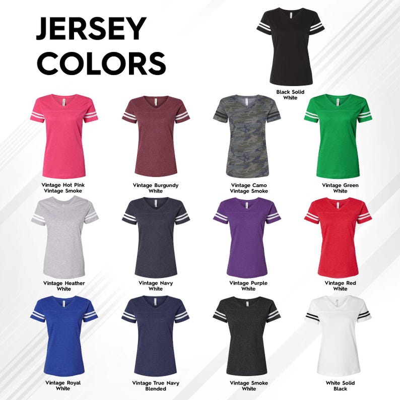 a collection of various colored women's t-shirts, including pink, burgundy, camo, green, and red.