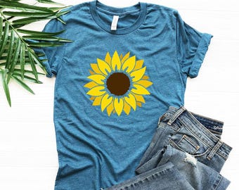 Sunflower Shirt, Seeds T-Shirt, Summer Shirt, Flower T-Shirt, Garden Shirt, Botanical Shirt, Wildflower Tee, Women Sunflower Shirt