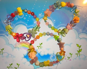 Braccialetto kandi con perline personalizzato - Arcobaleno
