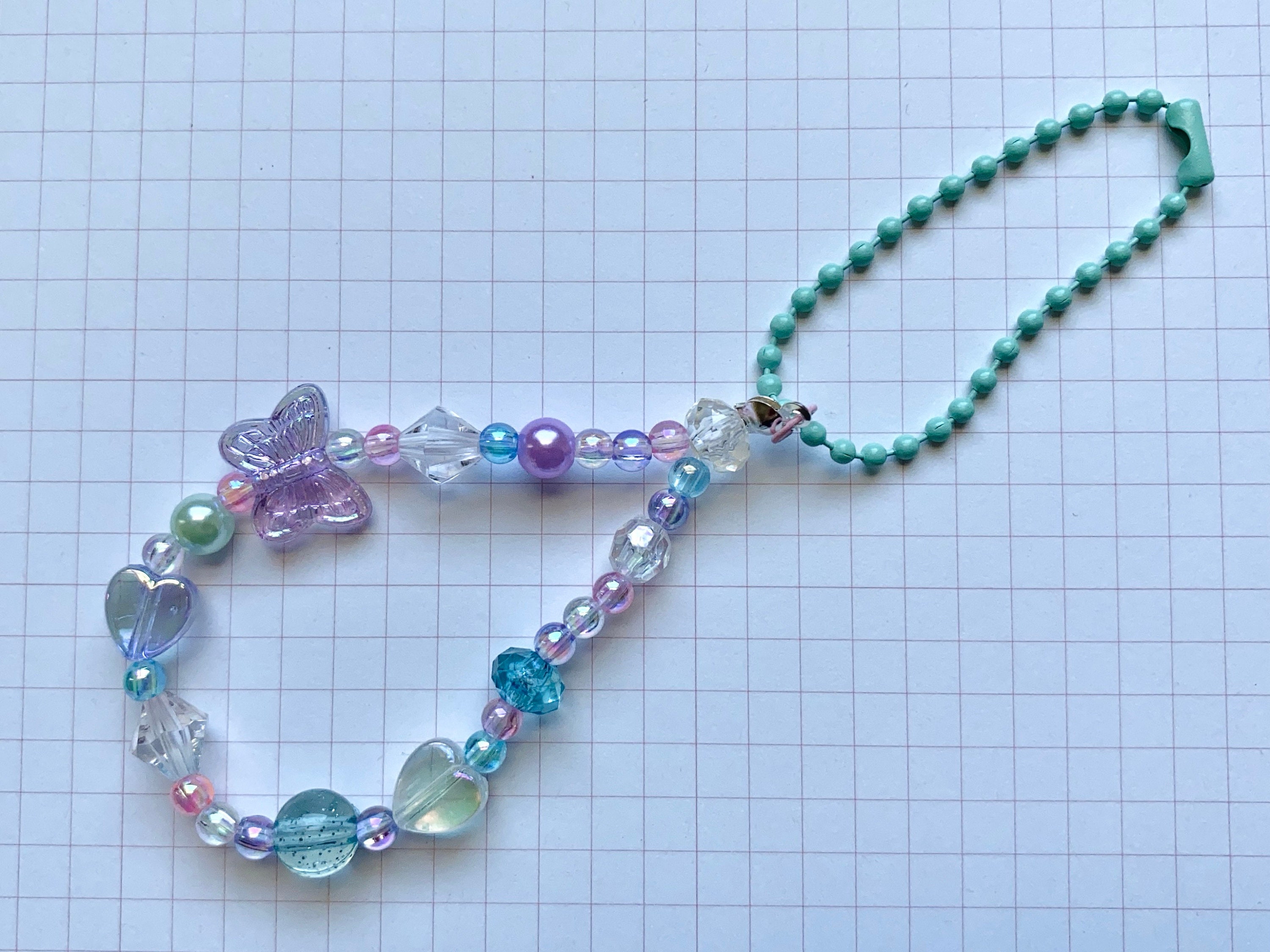 Kandi Beaded Loop Princess Keychain butterflies Etsy