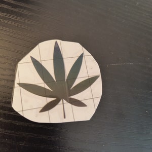 Holographic Iridescent Hemp Plant Pot-Leaf Small Vinyl Sticker