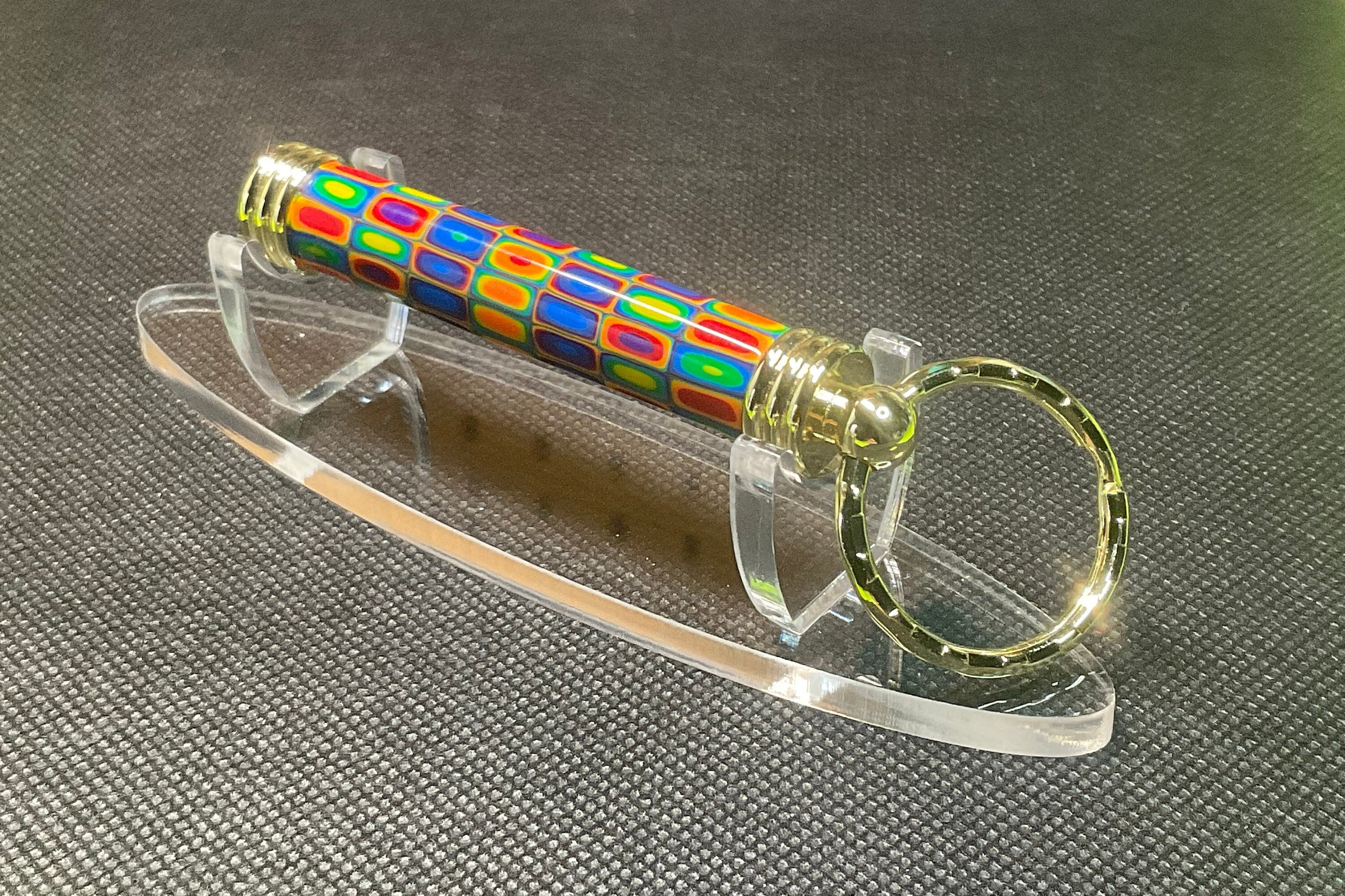 Retro Rainbow Handcrafted Secret Compartment Keychain in 24kt Gold Etsy