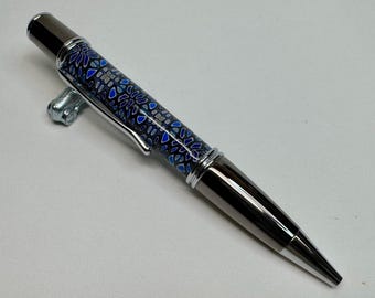 Bolígrafo Gatsby Grande Twist en cromo y metal gris