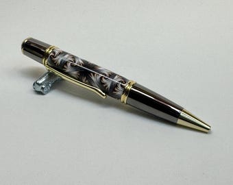 Bolígrafo Gatsby Grande Twist en oro y gris plomo