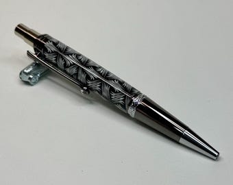 Bolígrafo de clic Majestic Squire EDC, hecho a mano, en metal de cañón y cromado