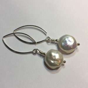 Keshi Pearl Earrings in Sterling Silver.