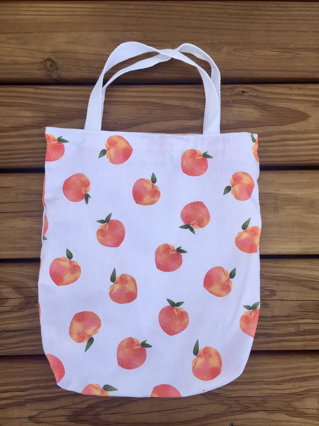 Peaches Tote Bag Peach Market Bag. Fourretout en toile de Etsy