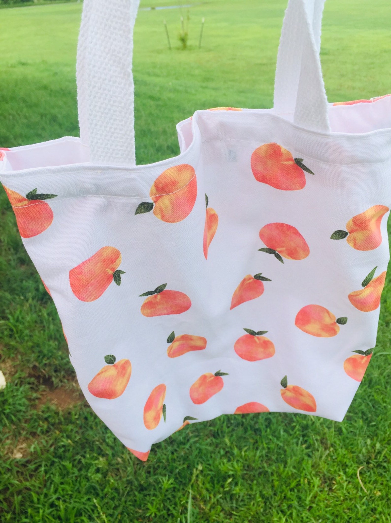 Peaches Tote Bag Peach Market Bag. Peaches Canvas Tote. Etsy