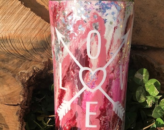 Love tumbler, Personalized love cup, gift for heart lovers, love Coffee cup, custom love glitter cup, personalized coffee cup, love mug