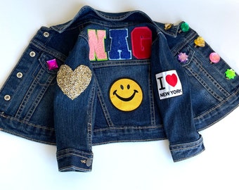 Girl’s baby custom denim jean jacket | Baby girl personalized jean jacket | customized Jean jacket for baby girl 0-6 Months, 9-12 Months