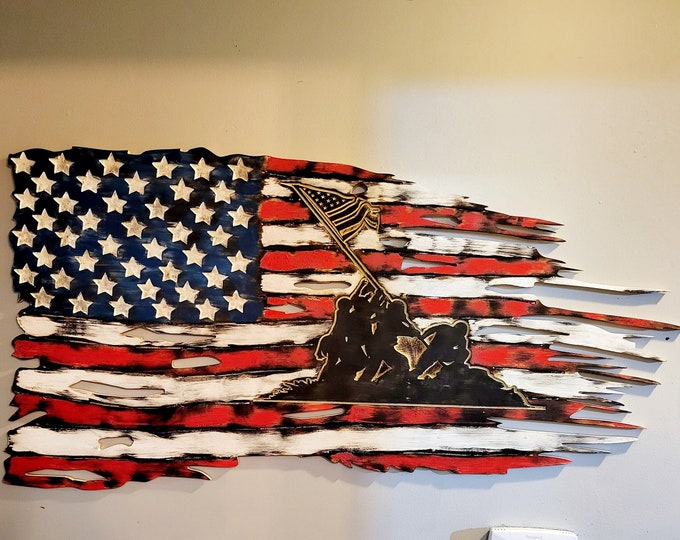 SVG File Iwo Jima Tattered Flag SVG File. Check Out Our 50 Flag SVG Bundle For Huge Savings!!!