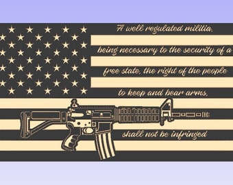 SVG 2nd Amendment Flag CNC/Laser cut file digital download file for use with CNC and laser engravers