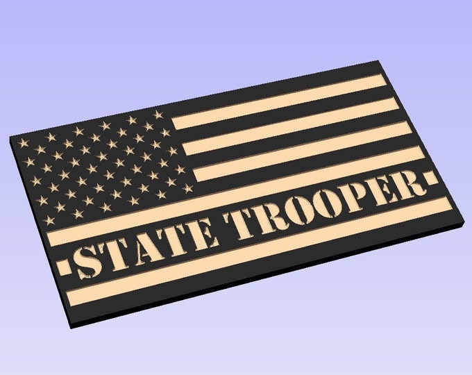 SVG File State Trooper Flag SVG File. Check Out Our 50 Flag SVG Bundle For Huge Savings!!!