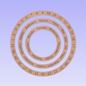 SVG-Datei Ewiger Kalender Ringe für die Herstellung eines Ewigen Kalenders auf Ihrer CNC oder Laser