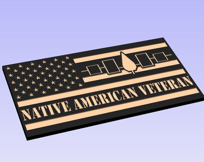 SVG File Native American Veteran Flag SVG File. Check Out Our 50 Flag SVG Bundle For Huge Savings!!!